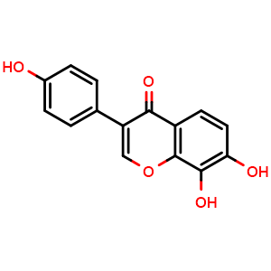 Chemical structure of 7,8-Dihydroxy-3-(4-hydroxyphenyl)-4H-chromen-4-one , CAS 75187-63-2, AChemBlock W160615