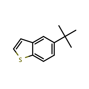 Chemical structure of 5-tert-butylbenzo[b]thiophene , CAS 17515-00-3, AChemBlock W160618