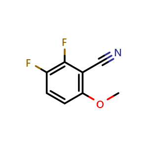 Chemical structure of 2,3-Difluoro-6-methoxybenzonitrile , CAS 221202-34-2, AChemBlock W160639