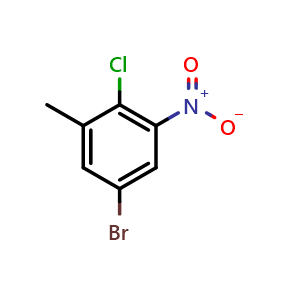 Chemical structure of 5-Bromo-2-chloro-1-methyl-3-nitrobenzene , CAS 1160573-73-8, AChemBlock W160641