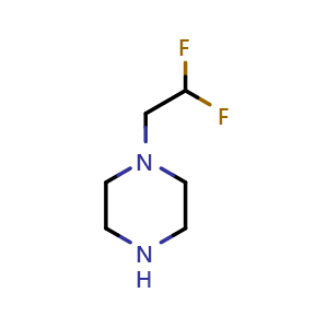 Chemical structure of 1-(2,2-Difluoroethyl)piperazine , CAS 767609-14-3, AChemBlock W160671