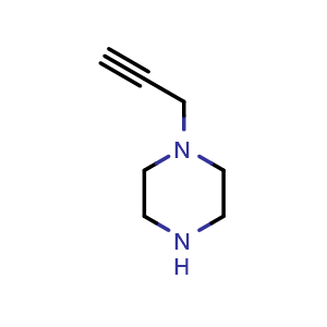 Chemical structure of 1-(Prop-2-yn-1-yl)piperazine , CAS 52070-67-4, AChemBlock W160672