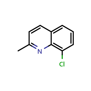 Chemical structure of 8-Chloro-2-methylquinoline , CAS 3033-82-7, AChemBlock W160675
