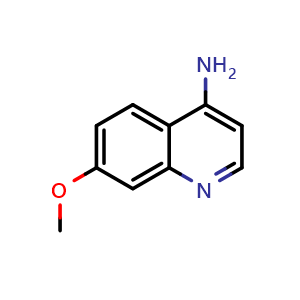 Chemical structure of 7-Methoxyquinolin-4-amine , CAS 103040-78-4, AChemBlock W160697