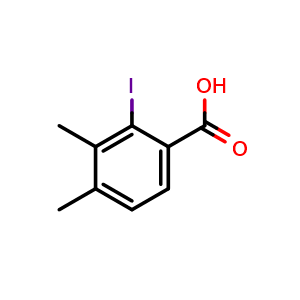 Chemical structure of 2-Iodo-3,4-dimethylbenzoicacid , CAS 129833-31-4, AChemBlock W161303