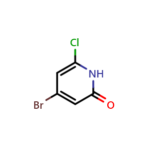 Chemical structure of 4-Bromo-6-chloropyridin-2(1H)-one , CAS 1227581-74-9, AChemBlock W161566