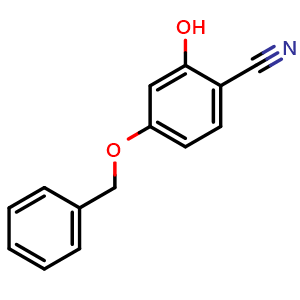 Chemical structure of 4-(Benzyloxy)-2-hydroxybenzonitrile , CAS 189439-24-5, AChemBlock W161704