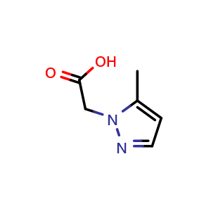 Chemical structure of 2-(5-Methyl-1H-pyrazol-1-yl)acetic acid , CAS 180741-44-0, AChemBlock W161770