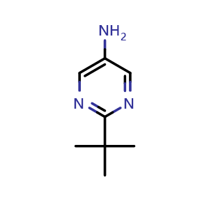 Chemical structure of 2-tert-Butylpyrimidin-5-amine , CAS 59950-55-9, AChemBlock W161808