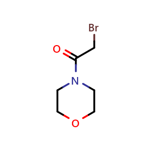 Chemical structure of 2-Bromo-1-(morpholin-4-yl)ethanone , CAS 40299-87-4, AChemBlock W161815