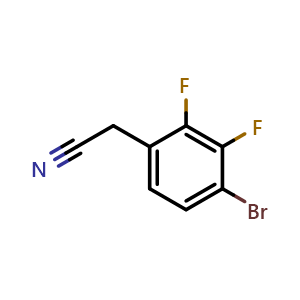 Chemical structure of 4-Bromo-2,3-difluorophenylacetonitrile , CAS 1627857-25-3, AChemBlock W161822