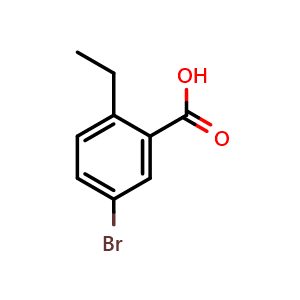 Chemical structure of 5-Bromo-2-ethylbenzoicacid , CAS 439937-55-0, AChemBlock W161828