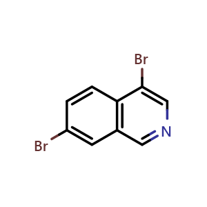 Chemical structure of 4,7-Dibromoisoquinoline , CAS 223671-10-1, AChemBlock W161830