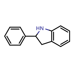 Chemical structure of 2-Phenylindoline , CAS 26216-91-1, AChemBlock W161832