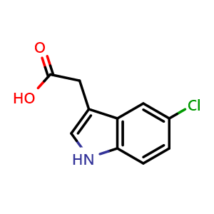 Chemical structure of 2-(5-Chloro-1H-indol-3-yl)acetic acid , CAS 1912-45-4, AChemBlock W161847