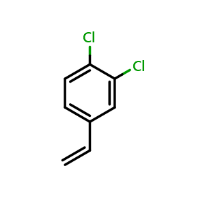 Chemical structure of 1,2-Dichloro-4-vinylbenzene , CAS 2039-83-0, AChemBlock W161849
