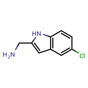 Chemical structure of (5-Chloro-1H-indol-2-yl)methanamine , CAS 21109-27-3, AChemBlock W161850