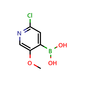Chemical structure of (2-Chloro-5-methoxypyridin-4-yl)boronic acid , CAS 1072945-98-2, AChemBlock W161882
