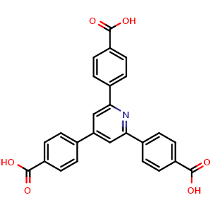 Chemical structure of 4,4',4''-(Pyridine-2,4,6-triyl)tribenzoic acid , CAS 107063-53-6, AChemBlock W161906