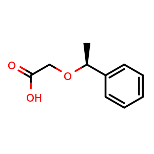 Chemical structure of (S)-2-(1-Phenylethoxy)acetic acid , CAS 287400-90-2, AChemBlock W161921