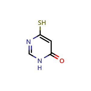 Chemical structure of 6-Mercaptopyrimidin-4(3H)-one , CAS 6311-83-7, AChemBlock W161944