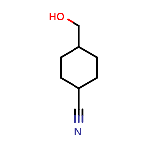 Chemical structure of 4-(Hydroxymethyl)cyclohexane-1-carbonitrile , CAS 39779-20-9, AChemBlock W161946
