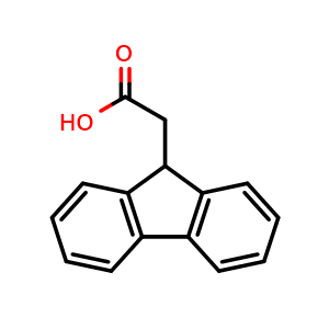 Chemical structure of 2-(9H-Fluoren-9-yl)acetic acid , CAS 6284-80-6, AChemBlock W161949