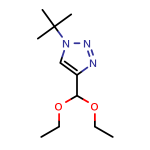Chemical structure of 1-(Tert-butyl)-4-(diethoxymethyl)-1H-1,2,3-triazole , CAS 1257633-67-2, AChemBlock W161958