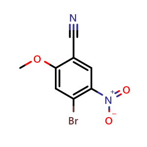 Chemical structure of 4-Bromo-2-methoxy-5-nitrobenzonitrile , CAS 2351149-59-0, AChemBlock W161965