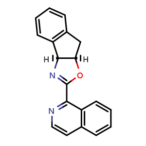 Chemical structure of (3aS,8aR)-2-(isoquinolin-1-yl)-3a,8a-dihydro-8H-indeno[1,2-d]oxazole , CAS 2222863-66-1, AChemBlock W161989