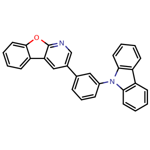 Chemical structure of 3-(3-(9H-Carbazol-9-yl)phenyl)benzofuro[2,3-b]pyridine , CAS 1424369-36-7, AChemBlock W162006