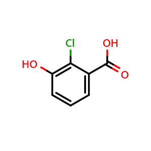 Chemical structure of 2-Chloro-3-hydroxybenzoic acid , CAS 51786-10-8, AChemBlock W162015