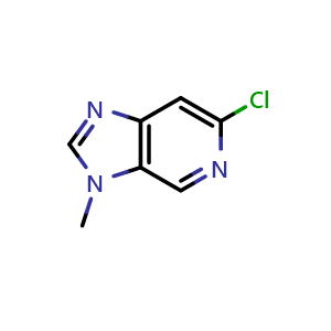 Chemical structure of 6-Chloro-3-methyl-3H-imidazo[4,5-c]pyridine , CAS 7205-45-0, AChemBlock W162031