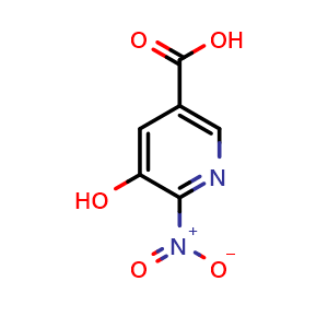 Chemical structure of 5-Hydroxy-6-nitronicotinic acid , CAS 59288-43-6, AChemBlock W162037