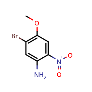Chemical structure of 5-Bromo-4-methoxy-2-nitroaniline , CAS 6943-69-7, AChemBlock W162045