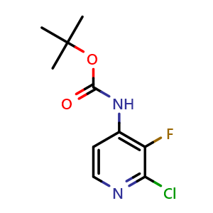 Chemical structure of tert-Butyl (2-chloro-3-fluoropyridin-4-yl)carbamate , CAS 1354223-71-4, AChemBlock W162067