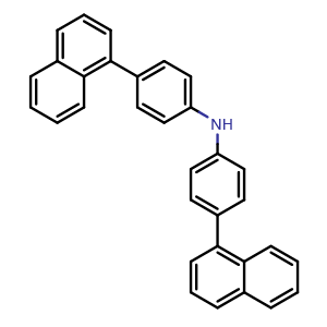 Chemical structure of Bis(4-(1-Naphthyl)phenyl)amine , CAS 897671-74-8, AChemBlock W162096