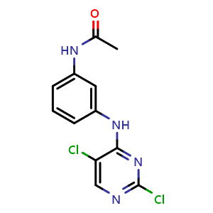Chemical structure of N-(3-((2,5-Dichloropyrimidin-4-yl)amino)phenyl)acetamide , CAS 2414373-58-1, AChemBlock W162100