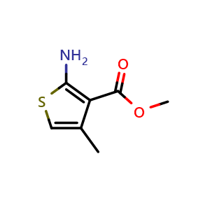 Chemical structure of Methyl 2-amino-4-methylthiophene-3-carboxylate , CAS 4651-98-3, AChemBlock W162106