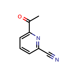 Chemical structure of 6-Acetylpicolinonitrile , CAS 159307-02-5, AChemBlock W162137