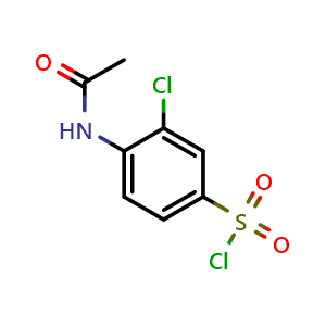 Chemical structure of 4-Acetamido-3-chlorobenzenesulfonyl chloride , CAS 16761-18-5, AChemBlock W162139