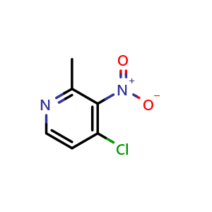 Chemical structure of 4-Chloro-2-methyl-3-nitropyridine , CAS 23056-35-1, AChemBlock W162180