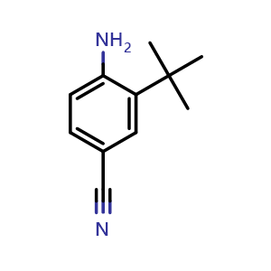 Chemical structure of 4-Amino-3-(tert-butyl)benzonitrile , CAS 1369783-60-7, AChemBlock W162197