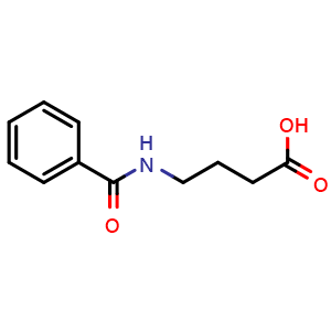 Chemical structure of 4-Benzamidobutanoic acid , CAS 35340-63-7, AChemBlock W162223