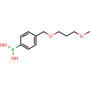 Chemical structure of (4-((3-Methoxypropoxy)methyl)phenyl)boronic acid , CAS 1332648-67-5, AChemBlock W162232