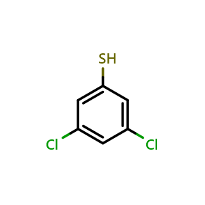 Chemical structure of 3,5-Dichlorothiophenol , CAS 17231-94-6, AChemBlock W162233