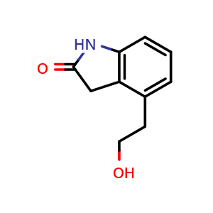 Chemical structure of 4-(2-Hydroxyethyl)indolin-2-one , CAS 139122-19-3, AChemBlock W162246
