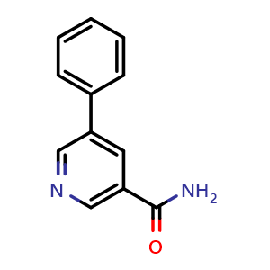 Chemical structure of 5-Phenylnicotinamide , CAS 10177-15-8, AChemBlock W162260