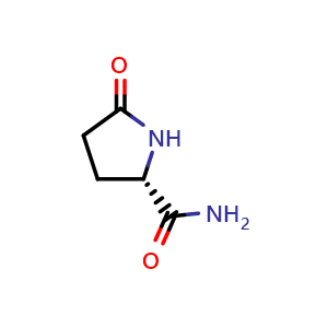 Chemical structure of (S)-5-Oxopyrrolidine-2-carboxamide , CAS 16395-57-6, AChemBlock W162264