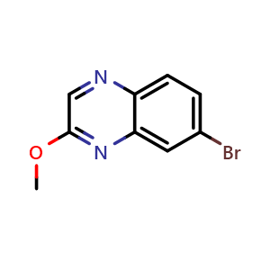 Chemical structure of 7-Bromo-2-methoxyquinoxaline , CAS 212327-10-1, AChemBlock W162265